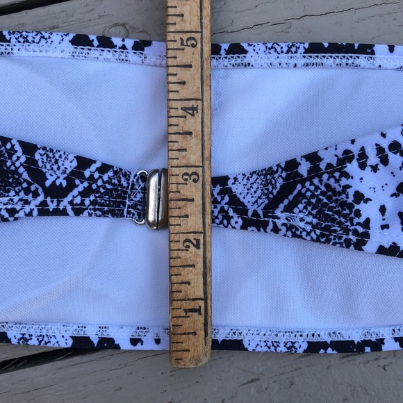 NWOT black and white python snake skin print strapless bikini - Picture 10 of 13